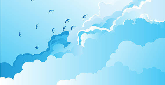 blue sky clouds. Blue sky with birds free