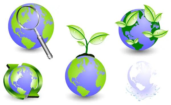 Free Eco Globe Icons Vector