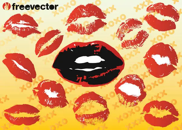 kissing lips vector. Vector lipstick kiss graphics,