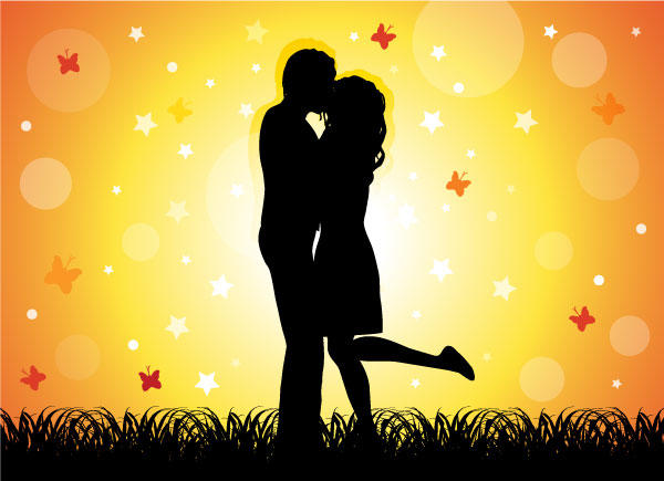 kissing couple silhouette. Home » 152-Couple Kissing