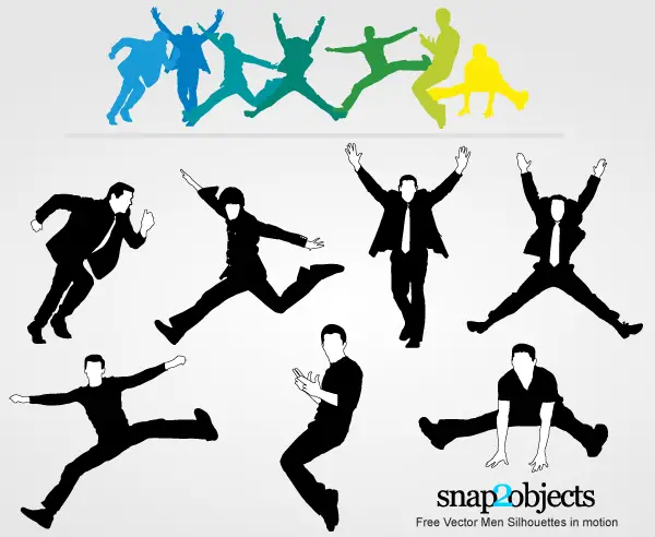 Free Vector Men Silhouettes in Motion