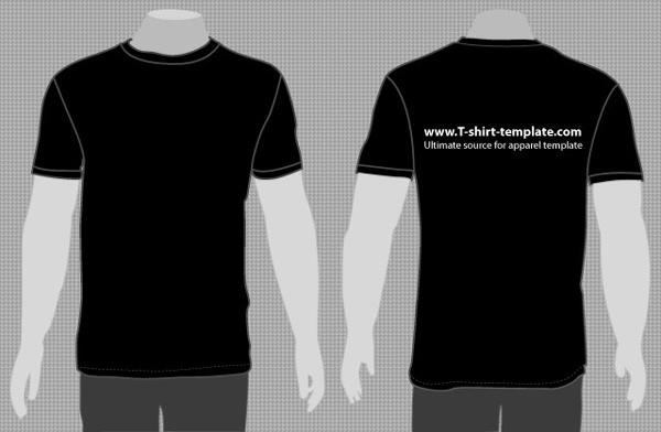 t shirt template back. Free T-shirt vector template