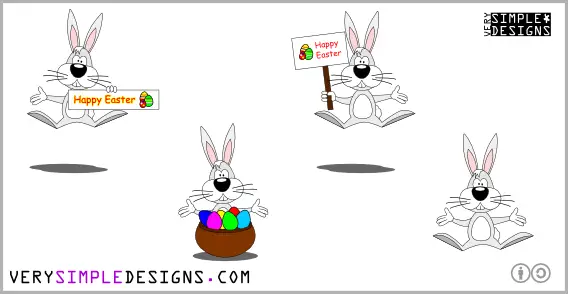 cartoon easter bunnies and eggs. Home » 024-Vector Easter Bunny