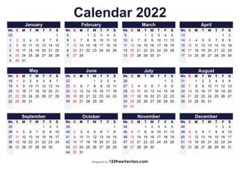Free Printable 22 Calendar With Week Numbers