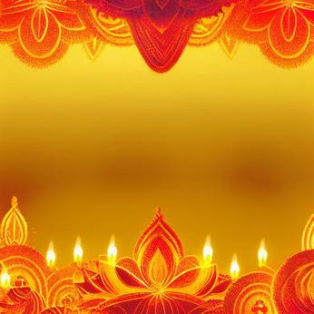Free Happy Diwali Gold Diya on Blue Background Design