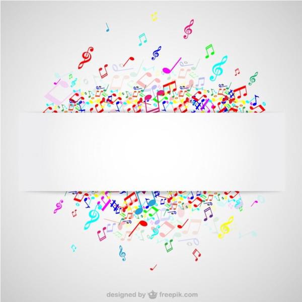 Colorful Notes Music Background Free Vector