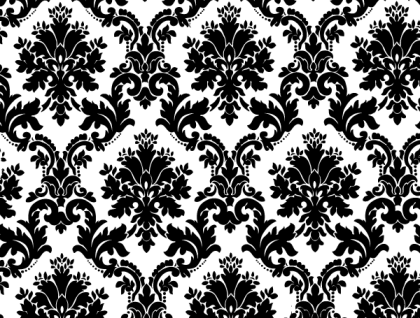 Black White Floral Background Vector