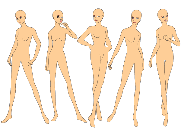 Fashion FLATS Templates Base for Technical Drawing women - Etsy