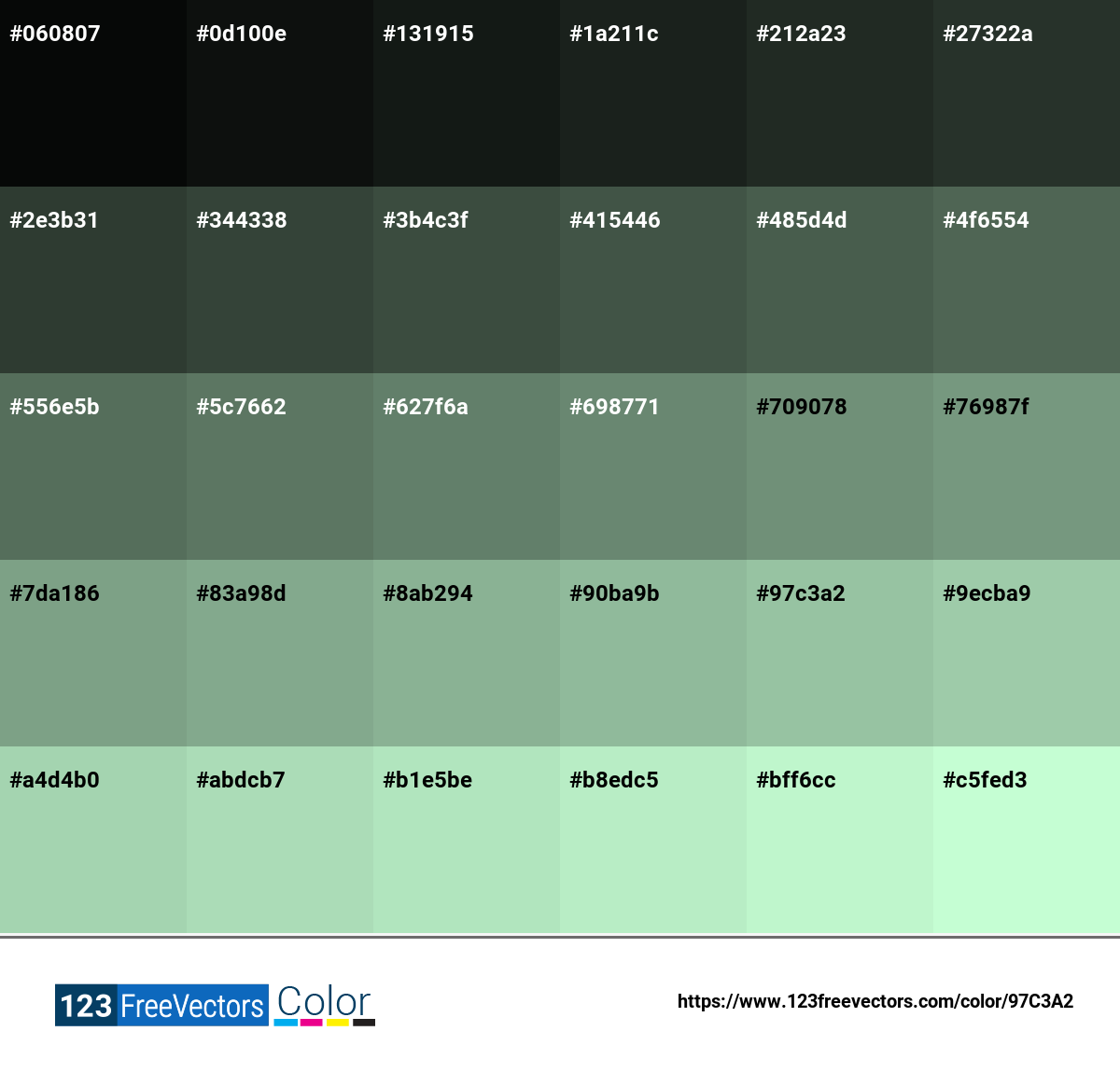 Pantone 15 6114 Tpx | Hemlock | #97C3A2 - Detailed Color Information ...