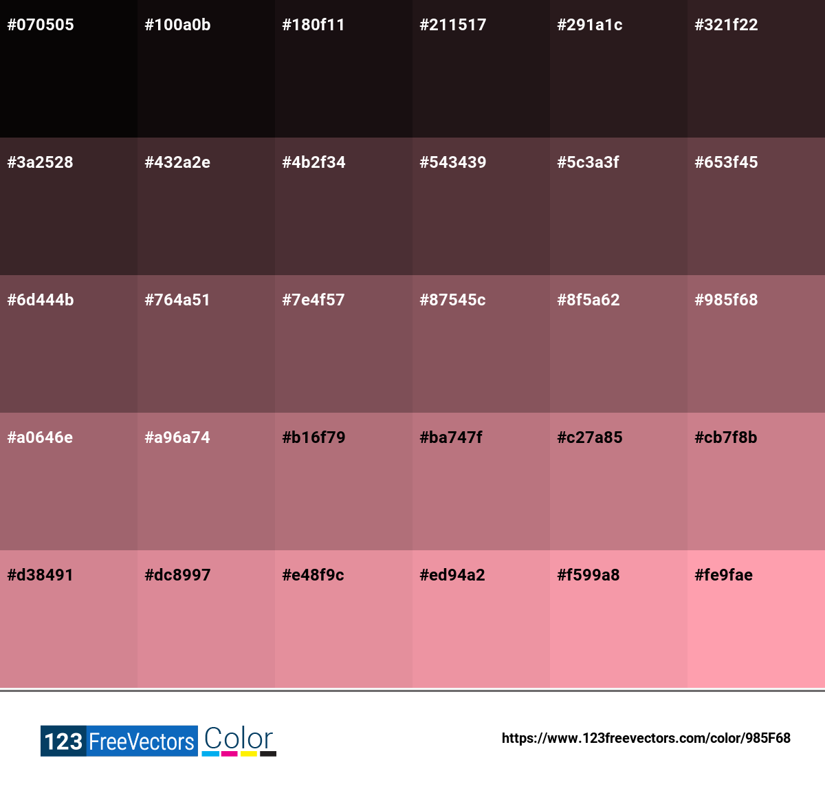 Pantone 17 1614 Tcx | Deco Rose | #985F68 - Detailed Color Information ...