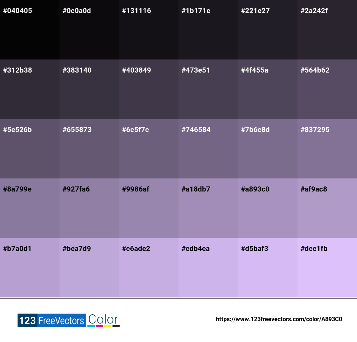 Pantone 16 3815 Tpx | Viola | #A893C0 - Detailed Color Information and ...