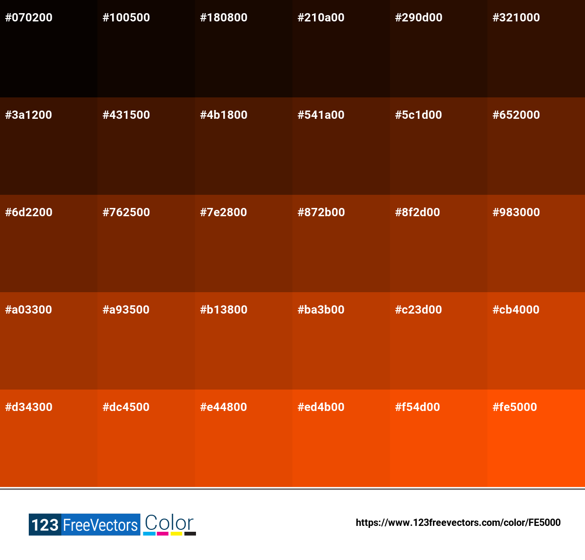 Pantone Orange 021 C | #fe5000 - Detailed Color Information and Usage