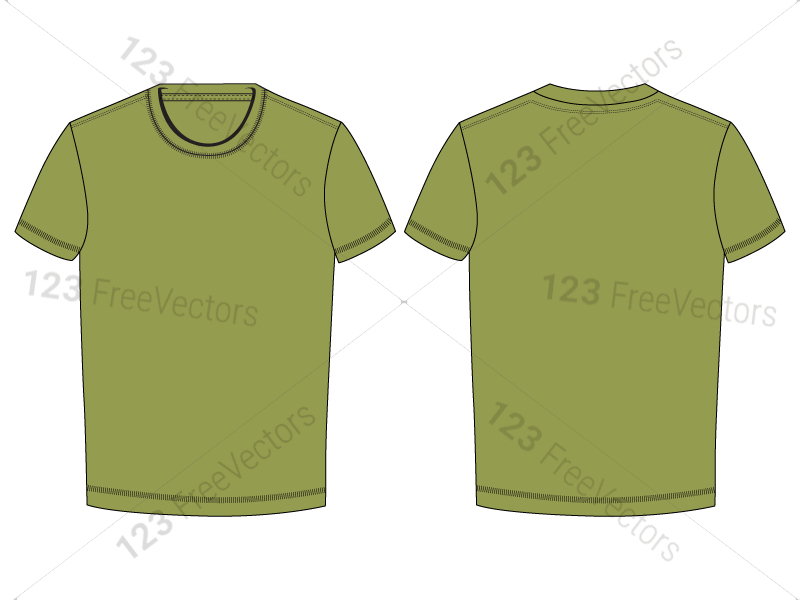 Men’s Basic T-shirt Template Vector and PSD Pack-01
