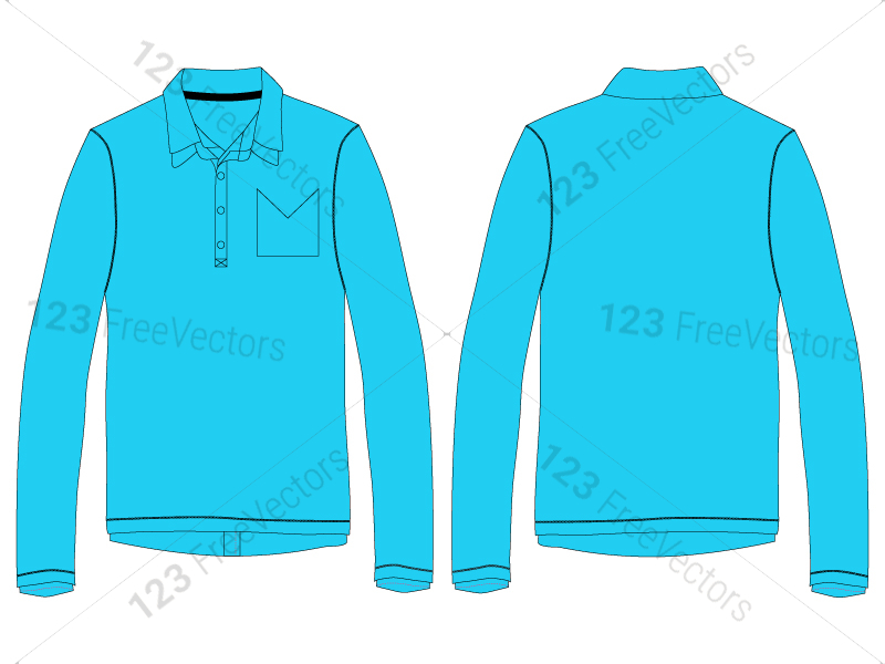 Men’s Collar T-shirt Template Vector and PSD Pack-01