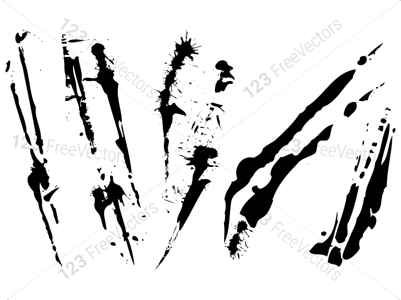 Abstract Black Ink Splatter Elements