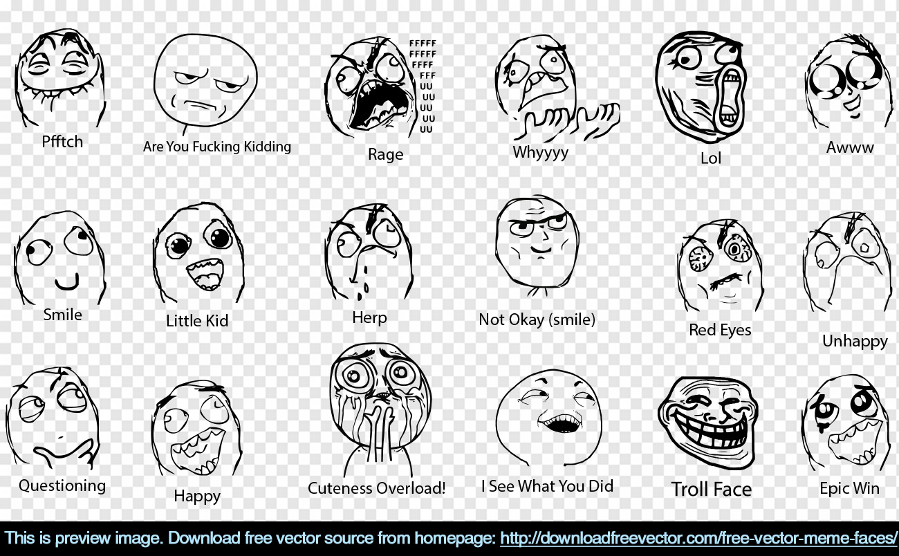 Meme Faces Free Vector