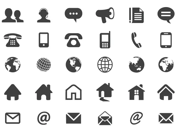 contact flat icons free vector