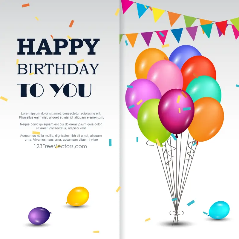Happy Birthday Greetings Card  123Freevectors