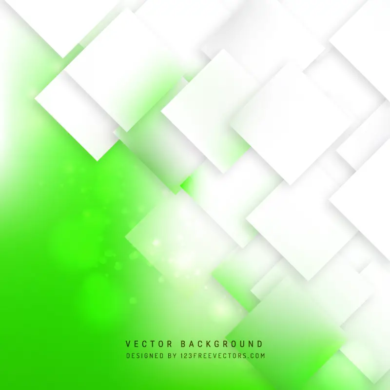 Abstract White Green Square Background Design | 123Freevectors