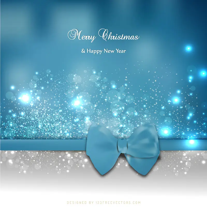 Merry Christmas and Happy New Year Blue Background | 123Freevectors
