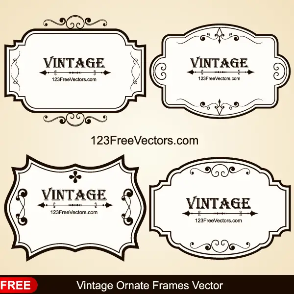 Download Vintage Ornate Frames Vector | 123Freevectors