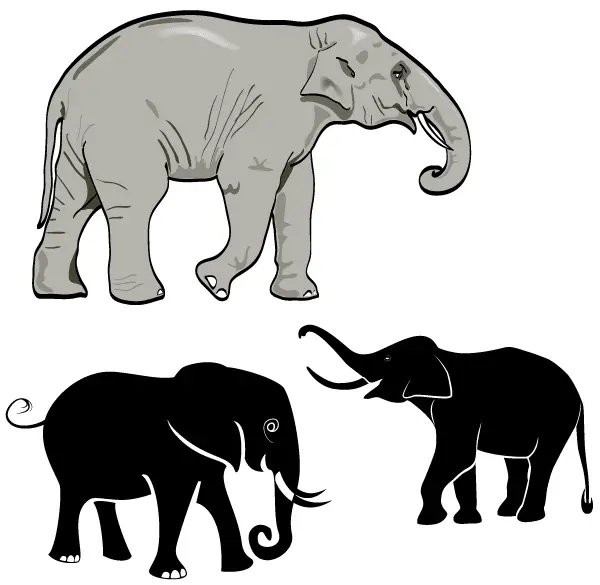 Free Elephant Vector Art | 123Freevectors