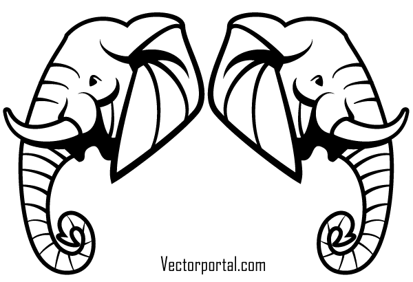 Download Free Elephant Head Vector Art