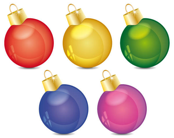 Shiny Christmas Ball Ornaments Free Vector | 123Freevectors