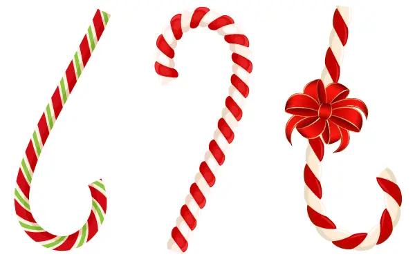 Free Vector Christmas Candy Cane with Red Bow  123Freevectors