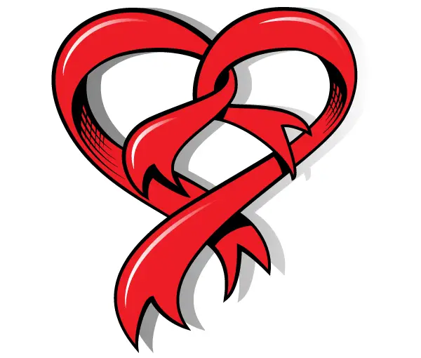 Heart Shaped Ribbon Free Vector Art | 123Freevectors