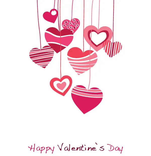 Download Happy Valentines Day Vector Graphic with Hanging Heart ...