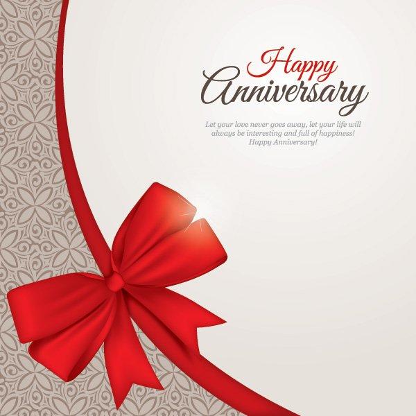  Happy  Anniversary  Greeting Card  Template Vector 
