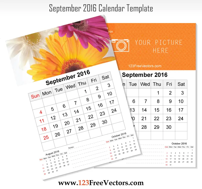 Free Monthly Calendar 2016 Template from www.123freevectors.com