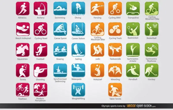 Olympic Sports Icons Free Vector