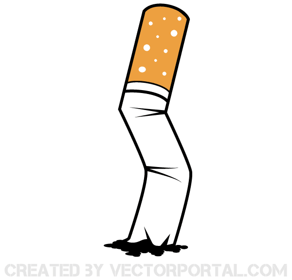 Extinguished Cigarette Vector Clip Art Image