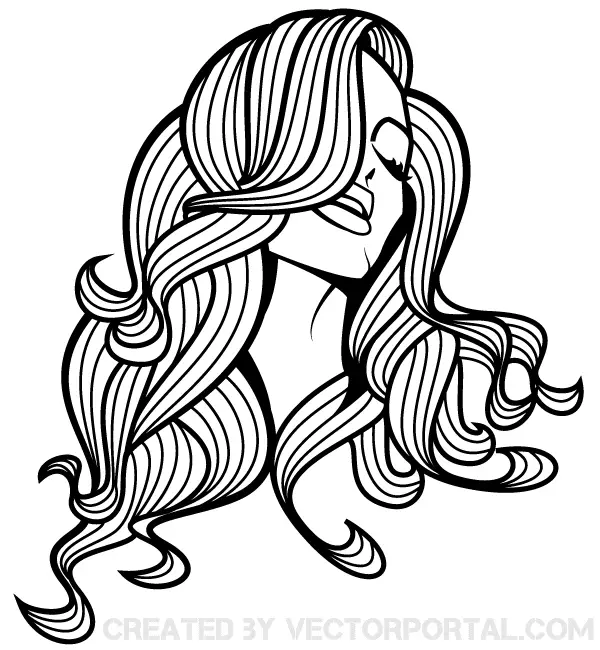 clipart girl with long hair - photo #38