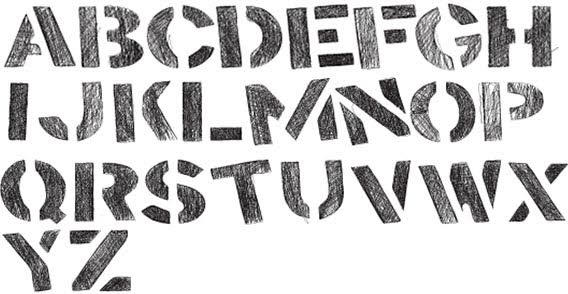 Vector Stencil Alphabet Letters