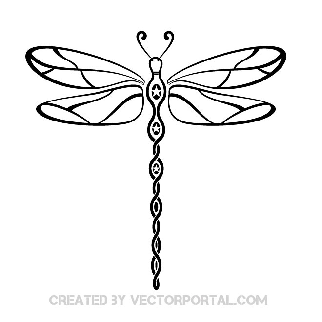 Dragonfly Tribal Style Free Vector | 123Freevectors