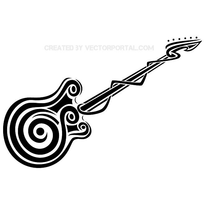 free clipart guitar outline - photo #41