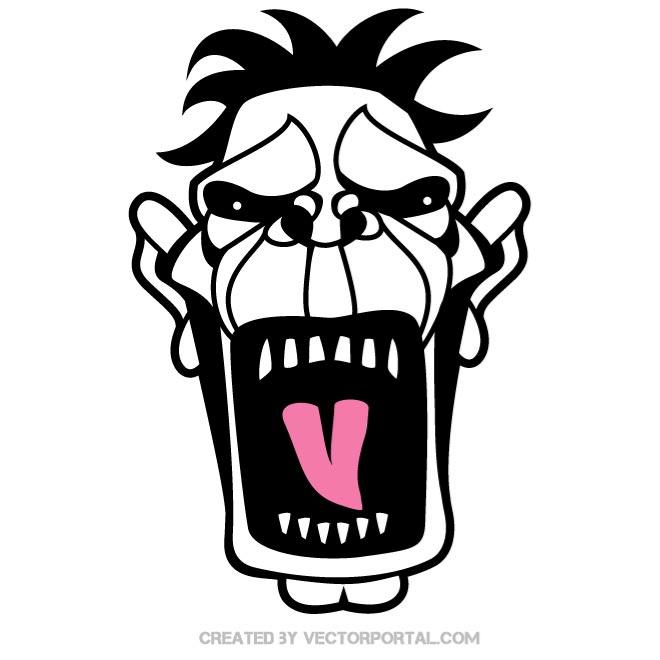 Screaming face clip art Screaming face clip art