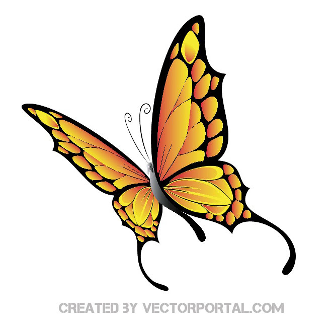 clipart yellow butterfly - photo #45