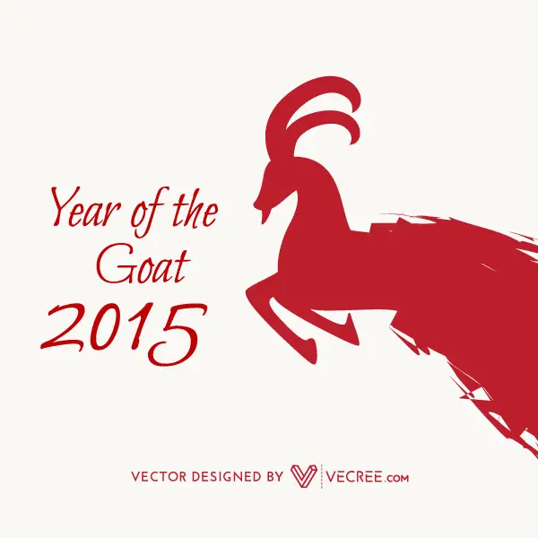 Download Vector Oriental Happy Chinese New Year 2015 Year Of Goat Vector Design Free Vector Vectorpicker