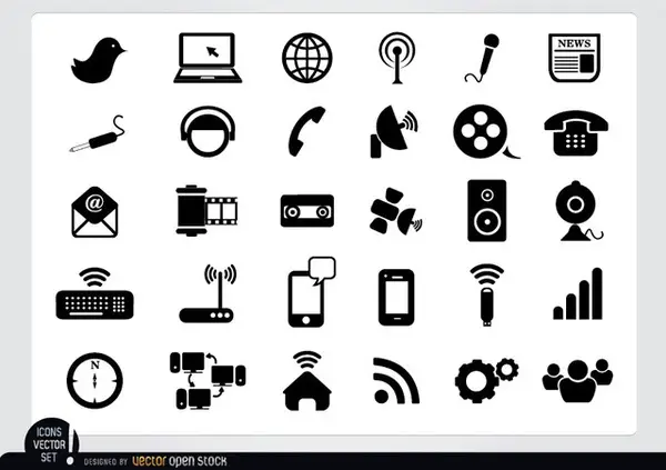Download Multimedia Flat Icon Pack Free Vector
